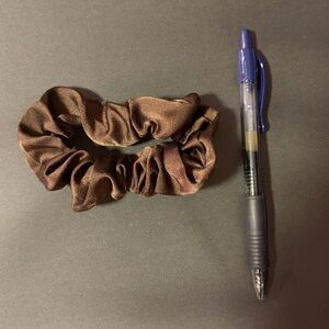 LIKE NEW - Brown Satin Medium Size Scrunchie